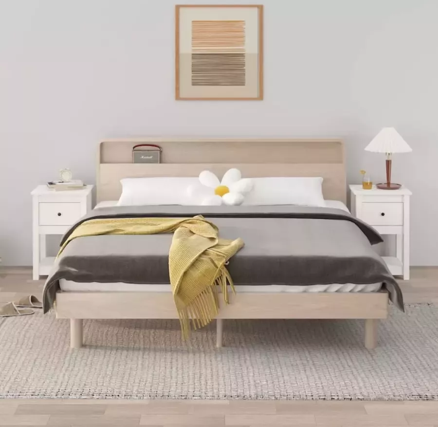 VidaXL -Nachtkastjes-2-st-40x35x61 5-cm-massief-grenenhout-wit - Foto 4