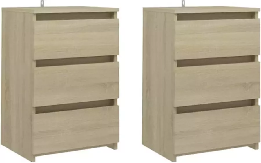 VidaXL -Nachtkastjes-2-st-40x35x62 5-cm-bewerkt-hout-sonoma-eikenkleur - Foto 4