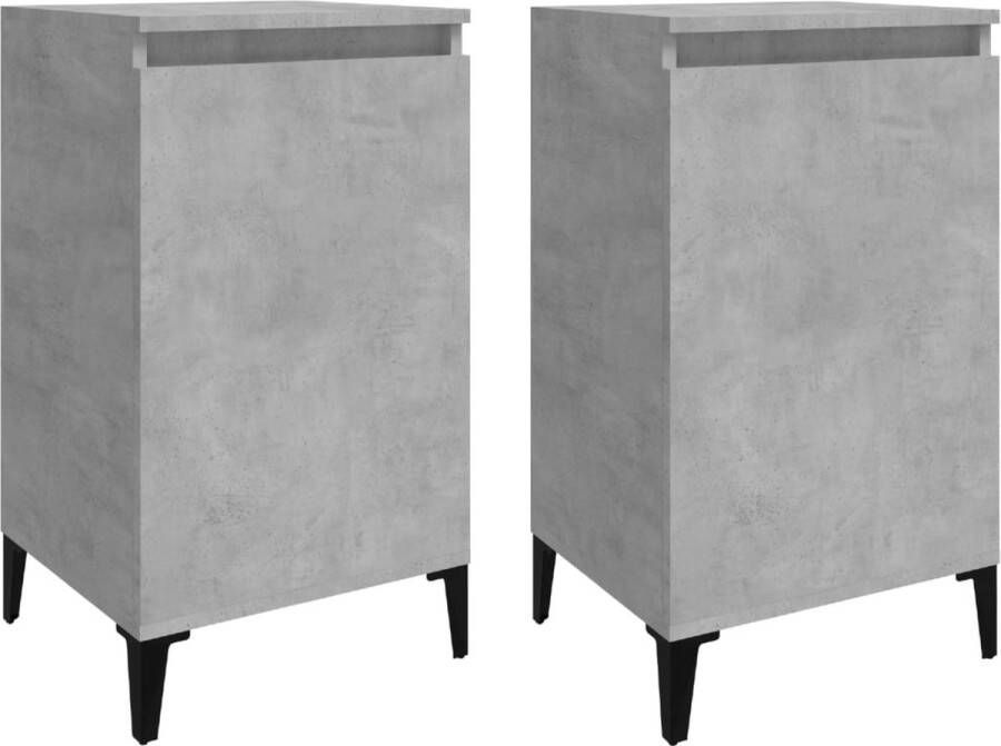 VidaXL -Nachtkastjes-2-st-40x35x70-cm-bewerkt-hout-betongrijs - Foto 3