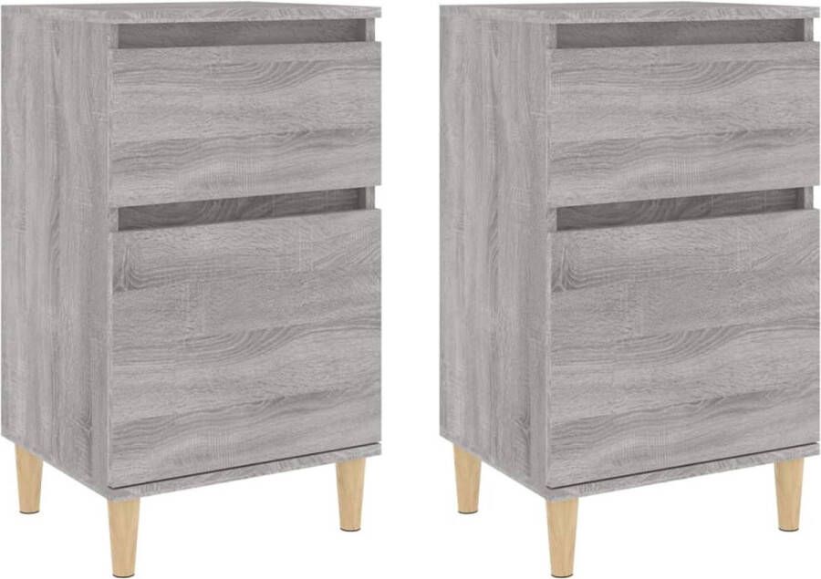 VidaXL -Nachtkastjes-2-st-40x35x70-cm-bewerkt-hout-grijs-sonoma-eiken - Foto 2