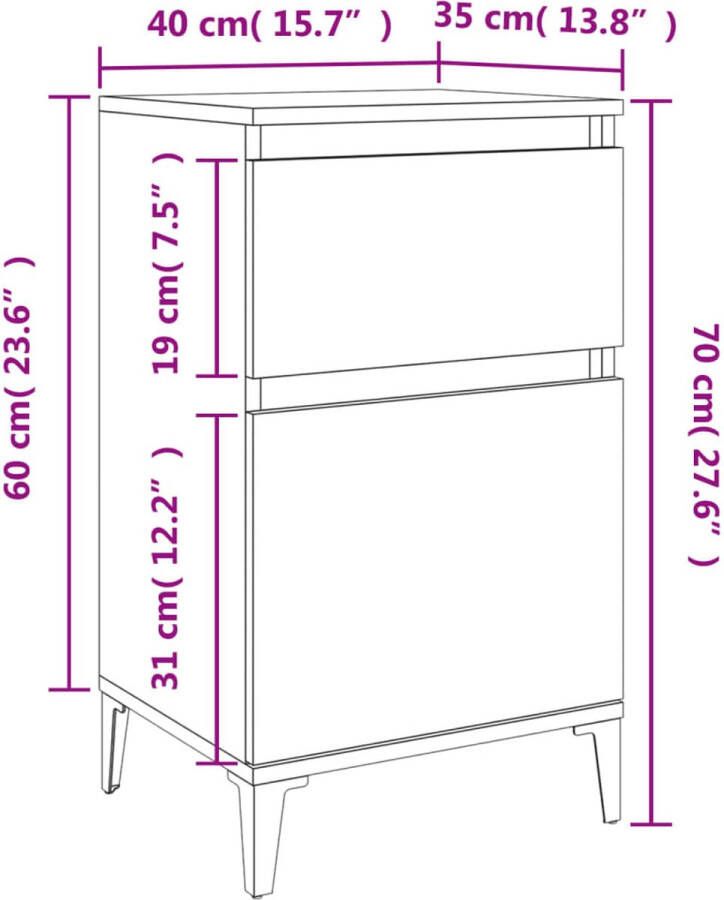 VidaXL -Nachtkastje-40x35x70-cm-bewerkt-hout-betongrijs - Foto 2