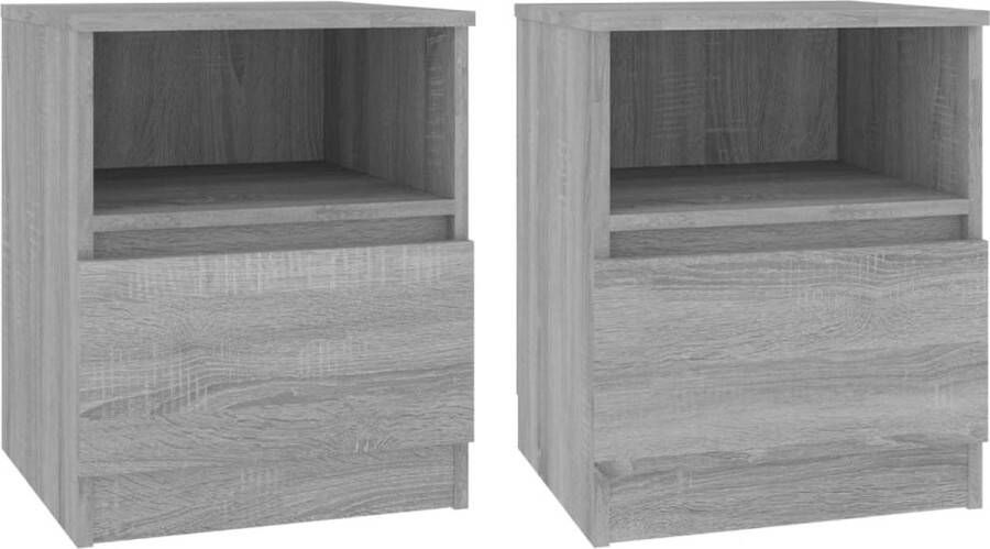 VidaXL -Nachtkastjes-2-st-40x40x50-cm-bewerkt-hout-grijs-sonoma-eiken - Foto 3