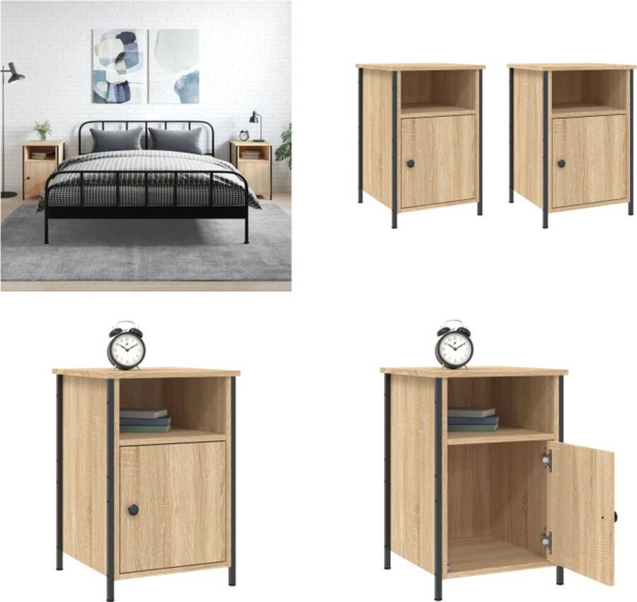 VidaXL -Nachtkastjes-2-st-40x42x60-cm-bewerkt-hout-sonoma-eikenkleurig