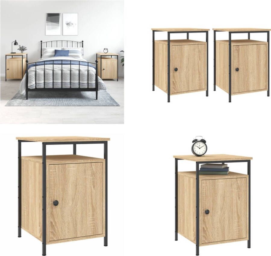 VidaXL -Nachtkastjes-2-st-40x42x60-cm-bewerkt-hout-sonoma-eikenkleurig
