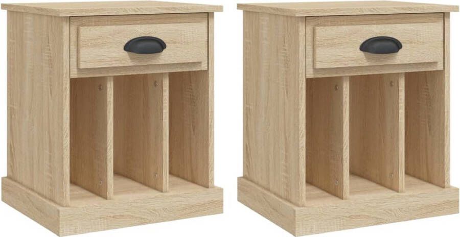 VidaXL Nachtkastjes Sonoma Eiken Set van 2 Nachtkastje Kast Salontafel Houten Meubel Woonkamerdecoratie Bedroom Furniture Nachtlamp