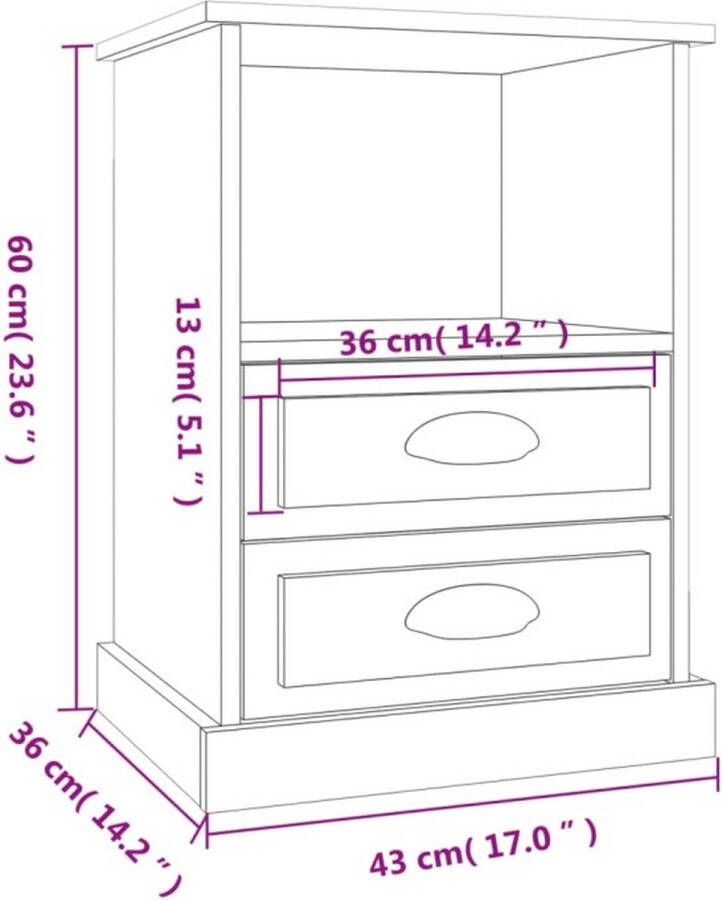 VidaXL -Nachtkastjes-2-st-43x36x60-cm-sonoma-eikenkleurig - Foto 4