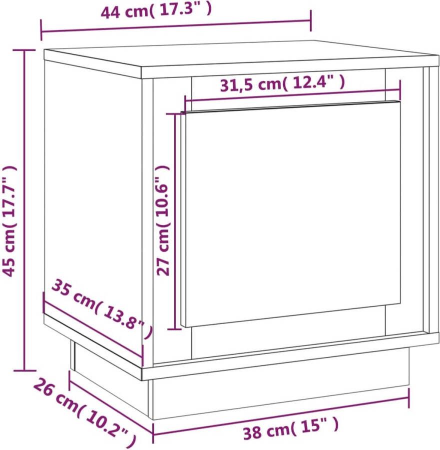 VidaXL -Nachtkastjes-2-st-44x35x45-cm-bewerkt-hout-bruineikenkleurig - Foto 3