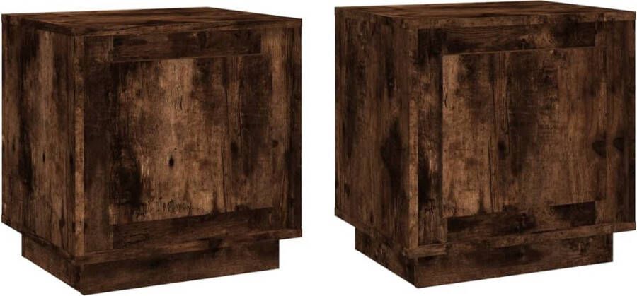 VidaXL -Nachtkastjes-2-st-44x35x45-cm-bewerkt-hout-gerookt-eikenkleurig - Foto 3