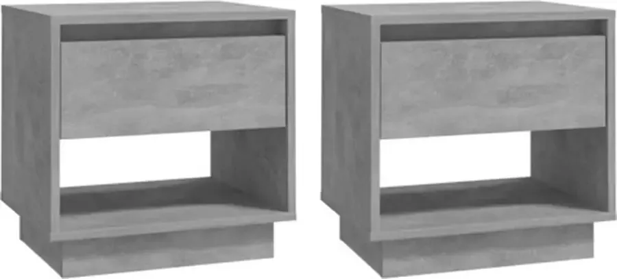 VidaXL -Nachtkastjes-2-st-45x34x44-cm-bewerkt-hout-betongrijs - Foto 4