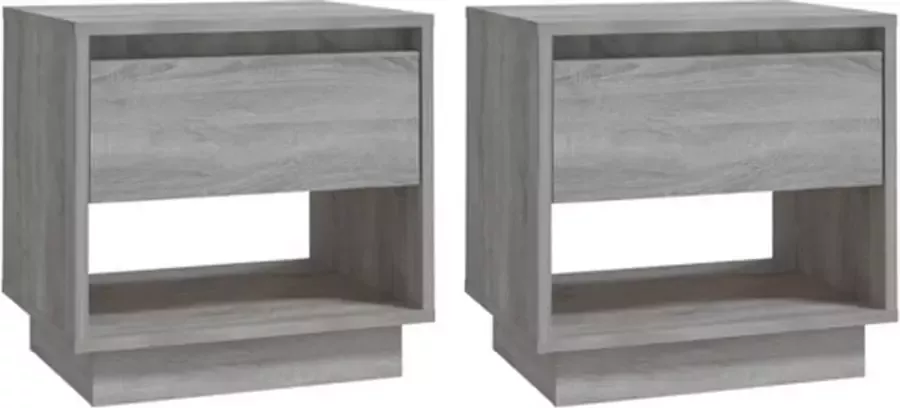 VidaXL -Nachtkastjes-2-st-45x34x44-cm-bewerkt-hout-grijs-sonoma-eiken - Foto 4