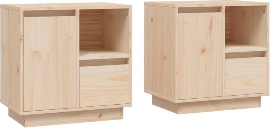 VidaXL -Nachtkastjes-2-st-50x34x50-cm-massief-grenenhout - Foto 3