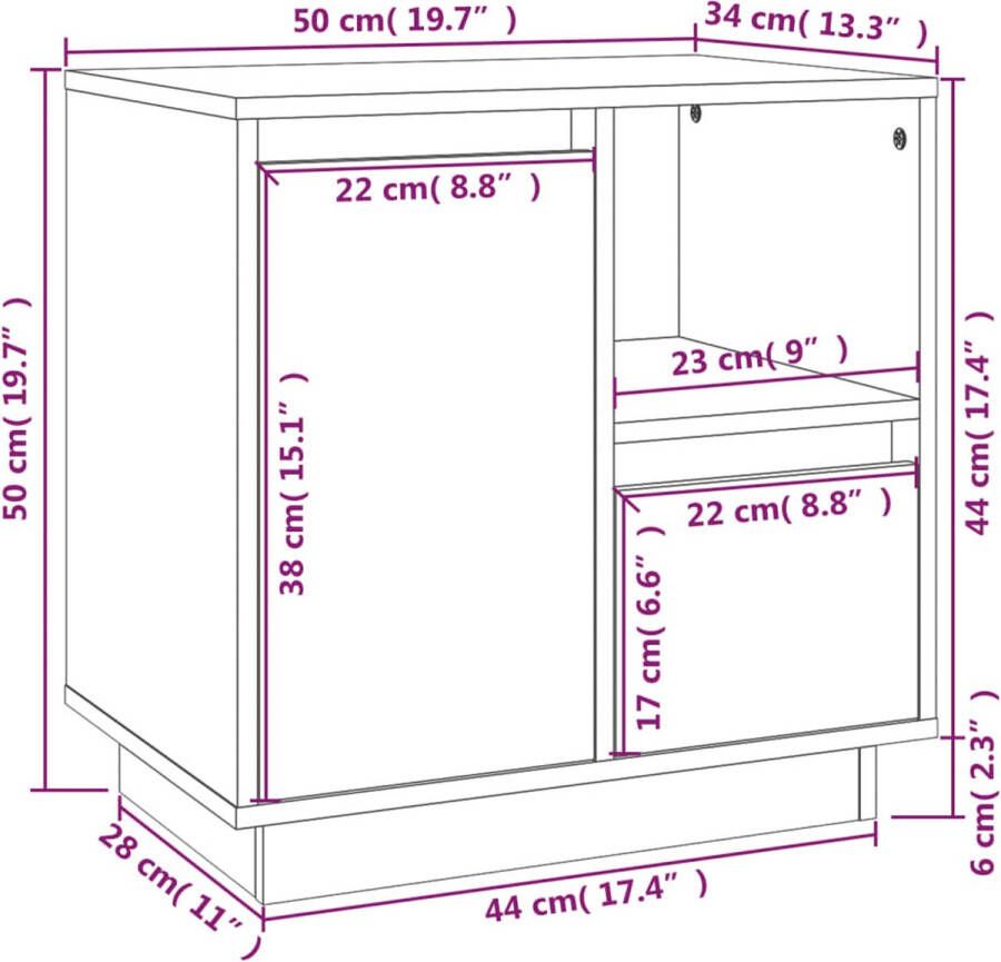 VidaXL -Nachtkastjes-2-st-50x34x50-cm-massief-grenenhout - Foto 2