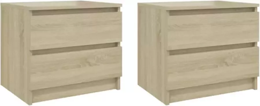 VidaXL -Nachtkastjes-2-st-50x39x43 5-cm-bewerkt-hout-sonoma-eikenkleur - Foto 5