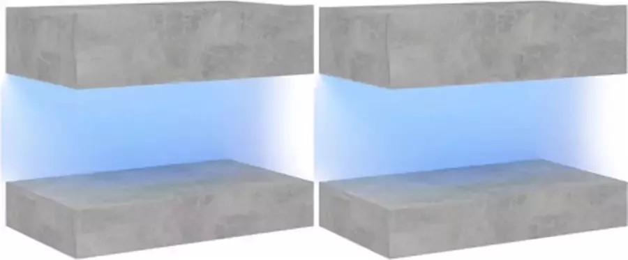 VidaXL Nachtkastjes 2 st 60x35 cm spaanplaat betongrijs - Foto 2