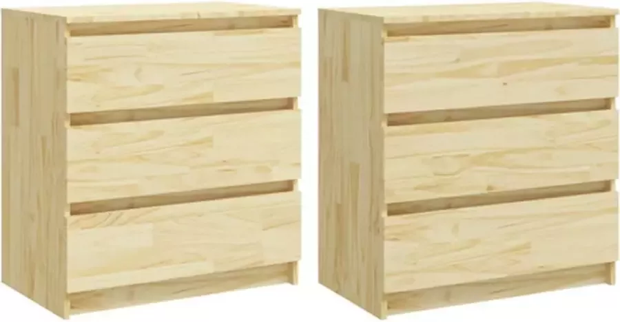 VidaXL Nachtkastjes 2 st 60x36x64 cm massief grenenhout - Foto 2