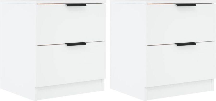 VidaXL -Nachtkastjes-2-st-bewerkt-hout-wit - Foto 7