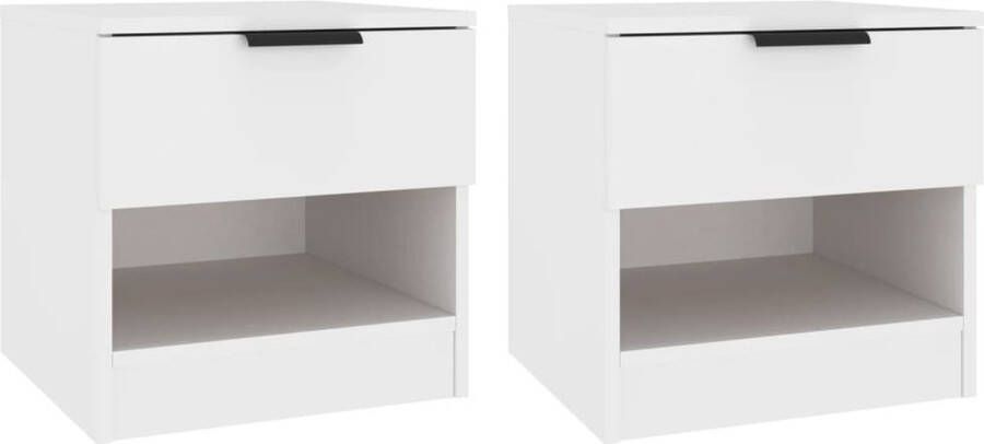 VidaXL -Nachtkastjes-2-st-bewerkt-hout-wit - Foto 8