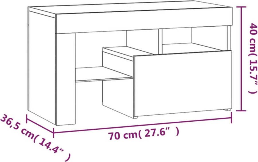 VidaXL -Nachtkastjes-2-st-LED-verlichting-70x36 5x40-cm-sonoma-eiken - Foto 3