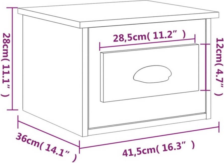 VidaXL -Nachtkastjes-2-st-wandgemonteerd-41 5x36x28-cm-betongrijs - Foto 5