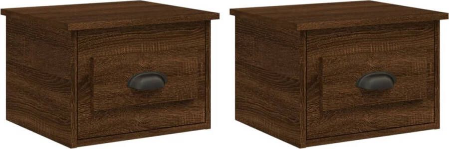 VidaXL -Nachtkastjes-2-st-wandgemonteerd-41 5x36x28-cm-bruin-eikenkleur - Foto 4