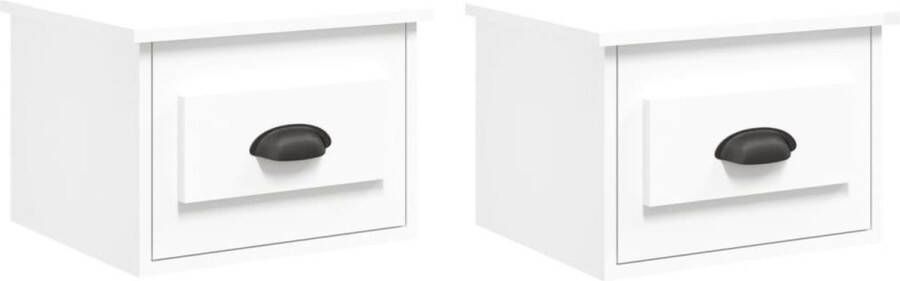 VidaXL -Nachtkastjes-2-st-wandgemonteerd-41 5x36x28-cm-wit - Foto 4