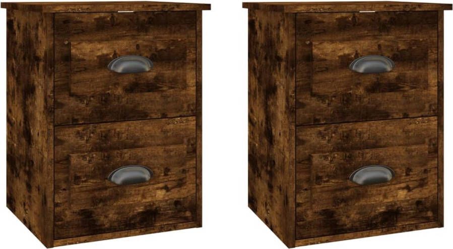 VidaXL -Nachtkastjes-2-st-wandgemonteerd-41 5x36x53-cm-gerookt-eiken - Foto 2