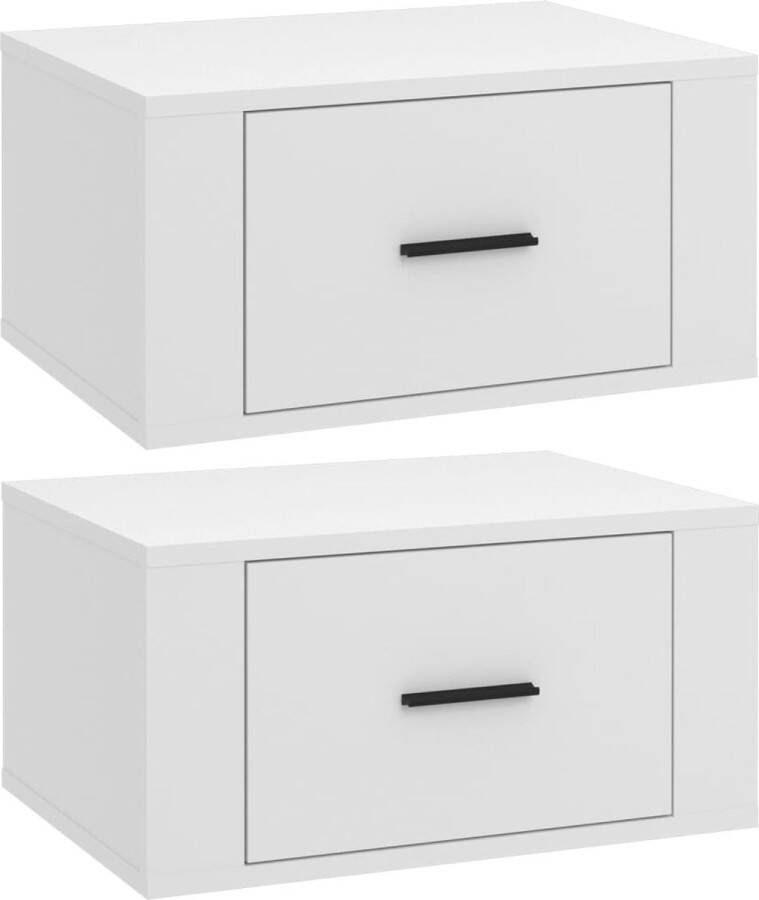 VidaXL -Nachtkastjes-2-st-wandgemonteerd-50x36x25-cm-wit