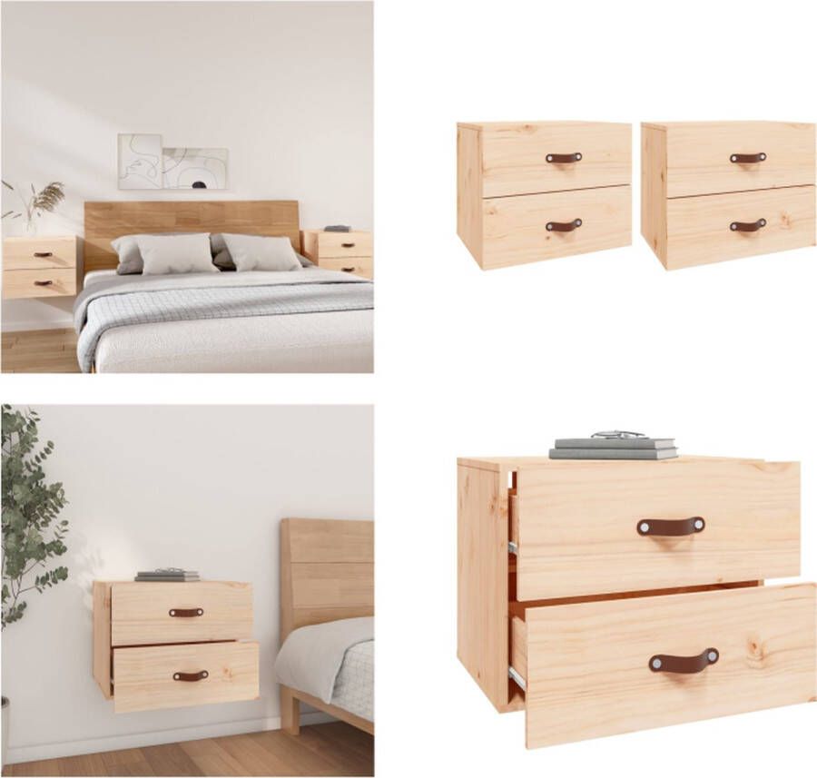 VidaXL -Nachtkastjes-2-st-wandgemonteerd-50x36x40-cm - Foto 2