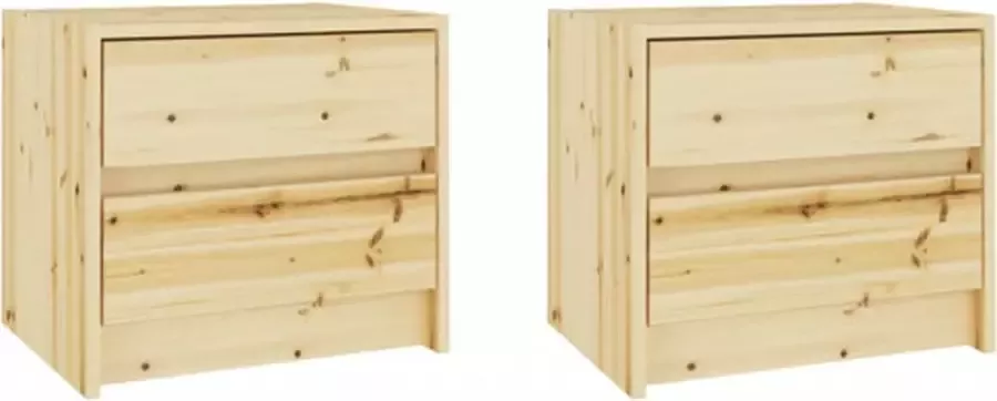VidaXL Nachtkastjes 2st 40x30 5x35 5 cm massief vurenhout - Foto 2