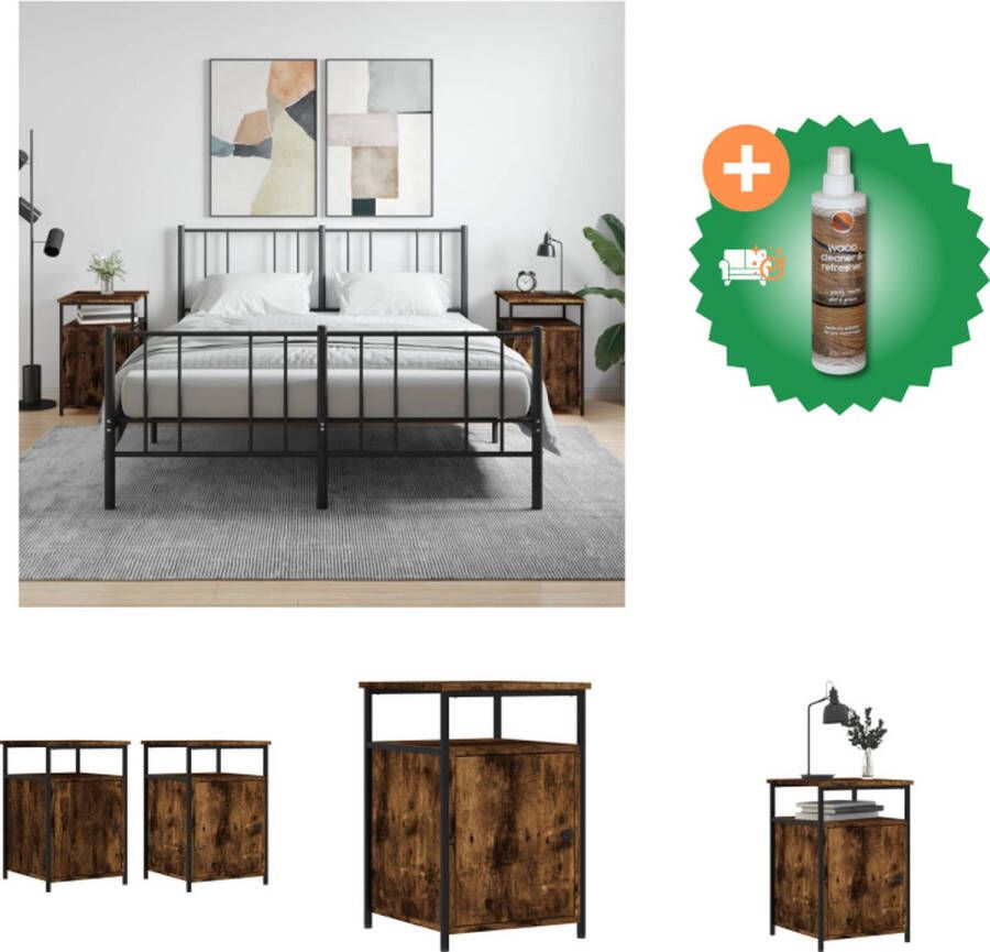 VidaXL Nachtkastje Nachtkastjes Afmetingen- 40 x 42 x 60 cm Ken- Verstelbare poten Kast Inclusief Houtreiniger en verfrisser - Foto 2