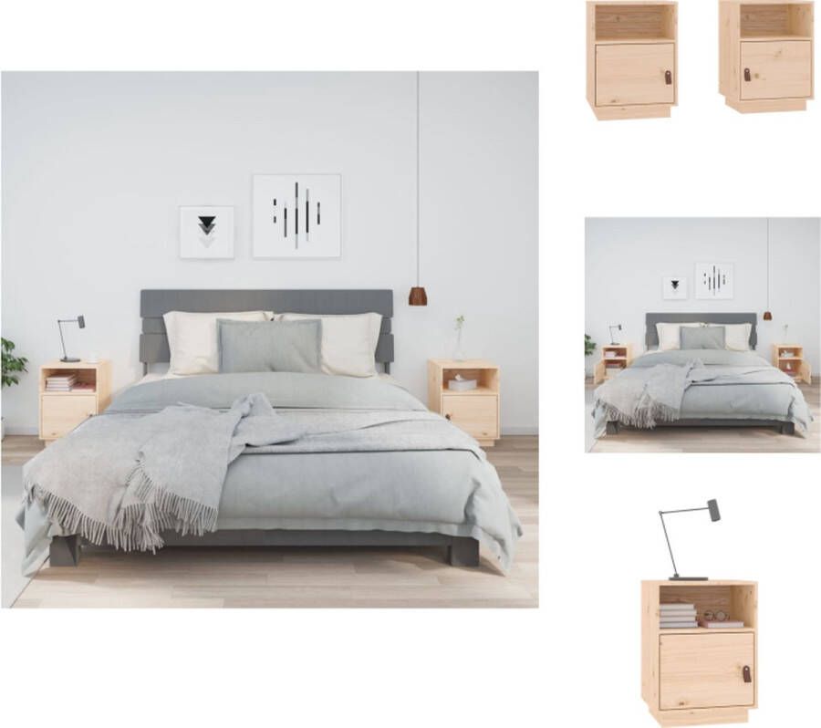 VidaXL Nachtkastje Nachtkastjes Houten Nachtkastje Telefoonkast Nachtkastjes 2 st 40x34x55 cm massief grenenhout