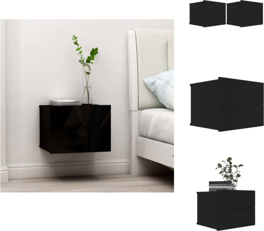 VidaXL Nachtkastje Nachtkastjes Nachttafeltje Nachttafeltjes Nachtkastjes 2 st 40x30x30 cm bewerkt hout zwart