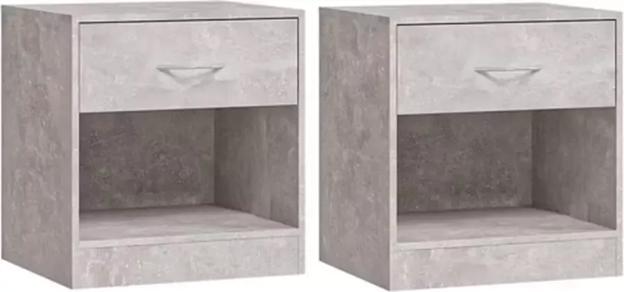 VidaXL -Nachtkastjes-met-lade-2-st-betongrijs - Foto 3