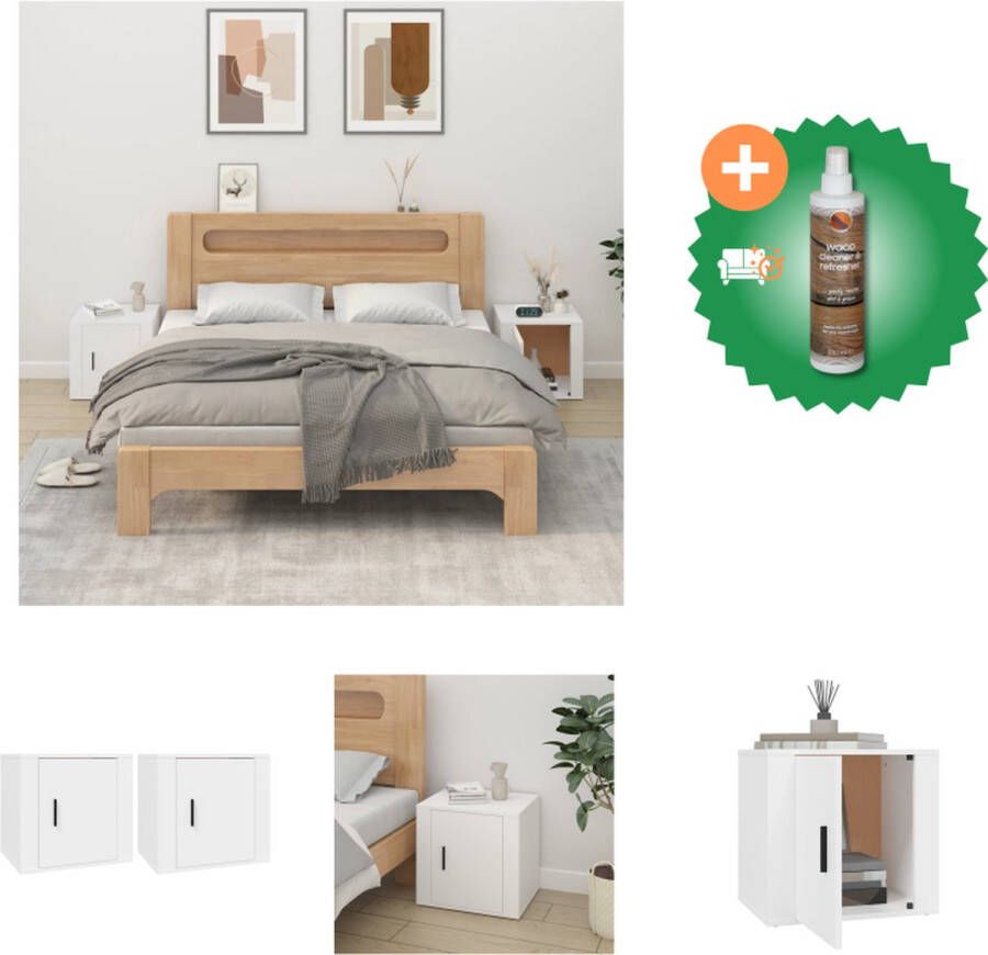 VidaXL Nachtkastjes Trendy Bedkastje Afmetingen- 50 x 39 x 47 cm Ken- Stabiel blad Kast Inclusief Houtreiniger en verfrisser