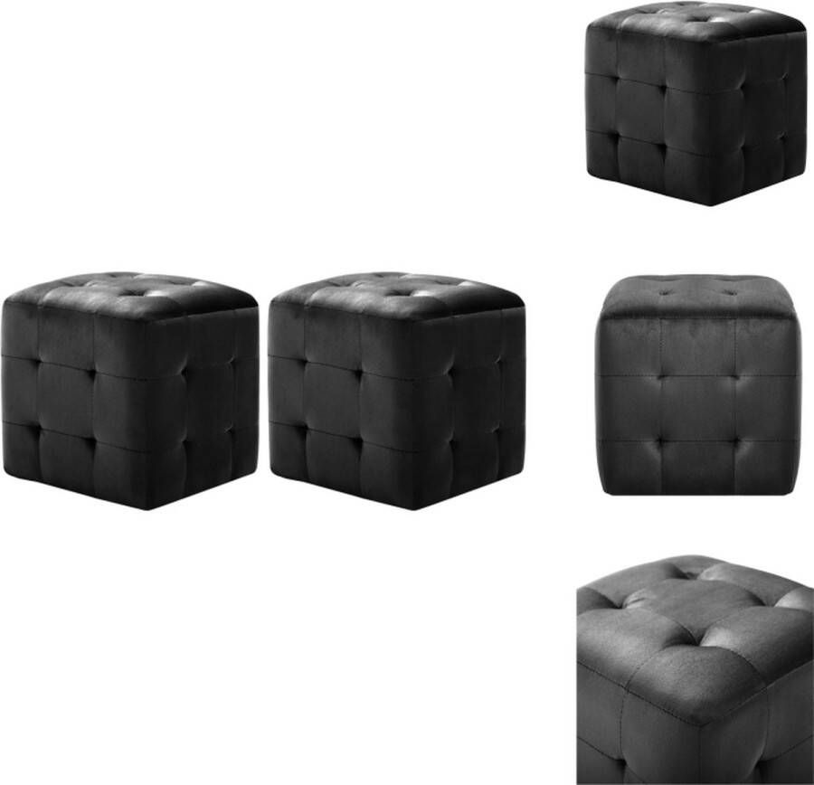 VidaXL Nachtkastje Nachtkastjes Kastje Kastjes Nachtkastjes 2 st 30x30x30 cm fluweel zwart