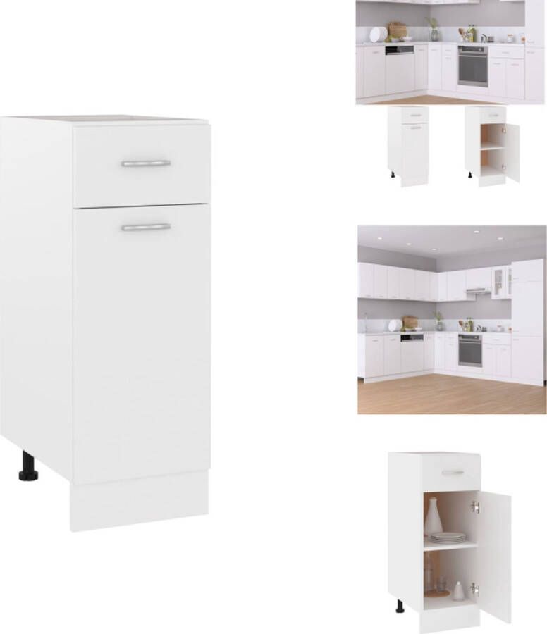 VidaXL Onderkast met lade Lyon 30x46x81 5 cm bewerkt hout wit Ladekast Ladekasten Onderkast Onderkasten - Foto 2