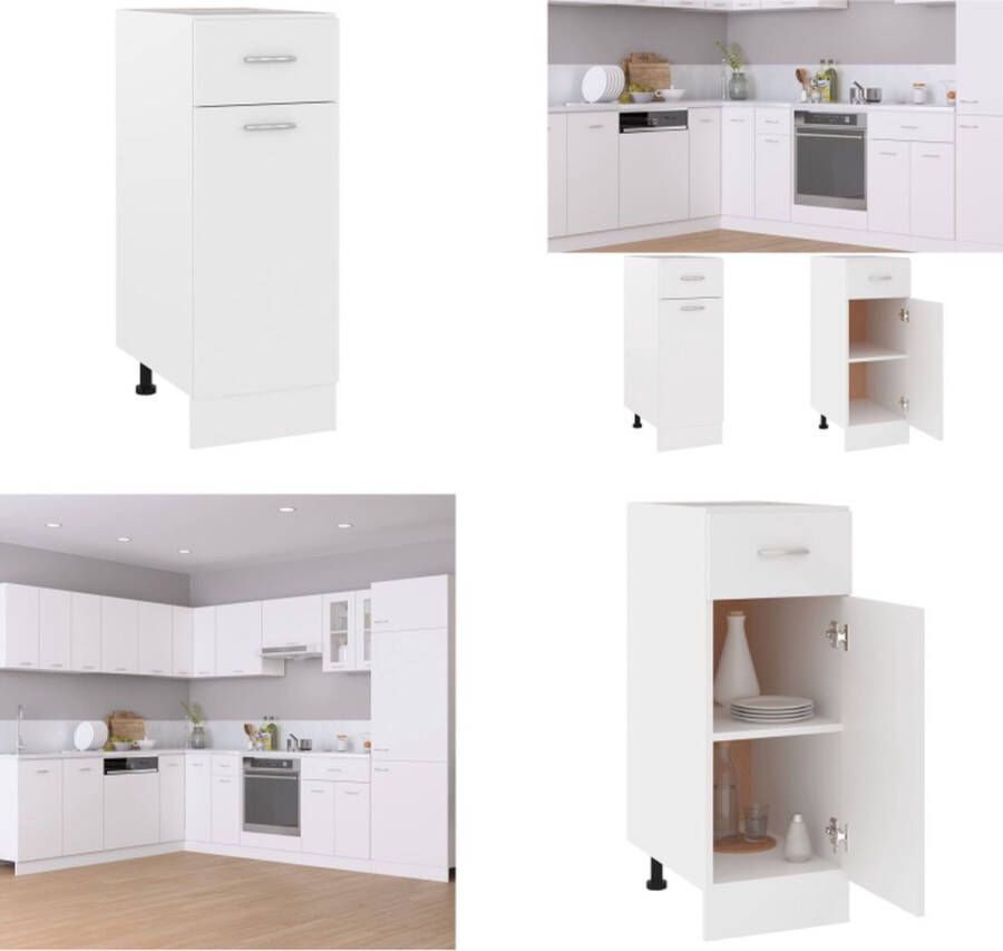 VidaXL Onderkast met lade 30x46x81 5 cm bewerkt hout wit Ladekast Ladekasten Onderkast Onderkasten