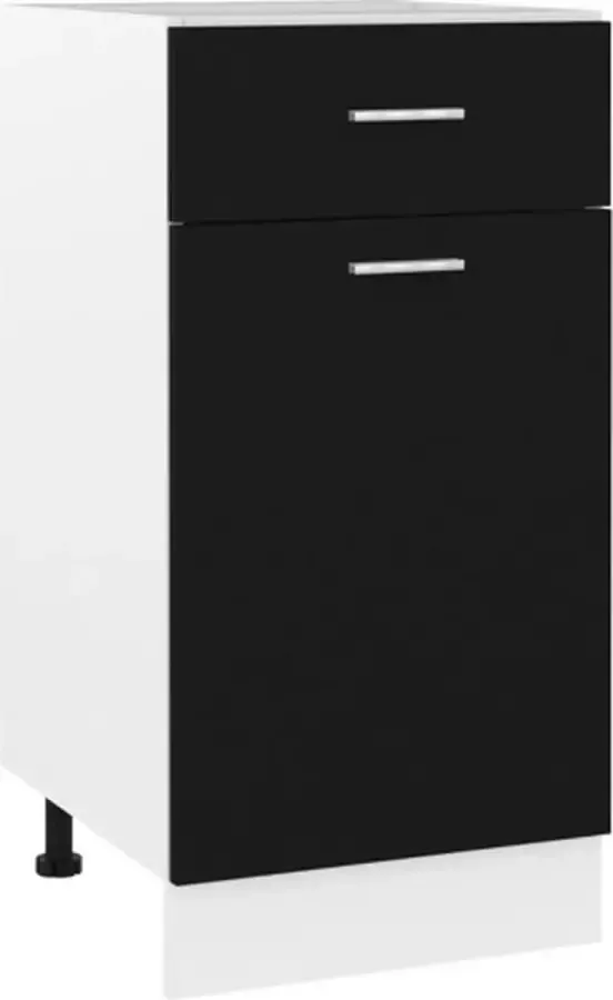 VidaXL Onderkast met lade Lyon 40x46x81 5 cm bewerkt hout zwart - Foto 4