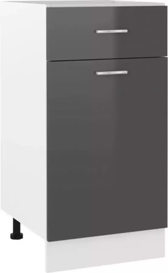 VidaXL Onderkast met lade 40x46x81 5 cm bewerkt hout hoogglans grijs
