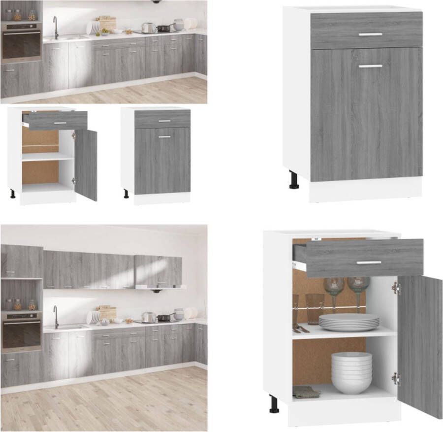 VidaXL Onderkast met lade 50x46x81-5 cm bewerkt hout grijs sonoma Ladekast Ladekasten Onderkast Onderladekast