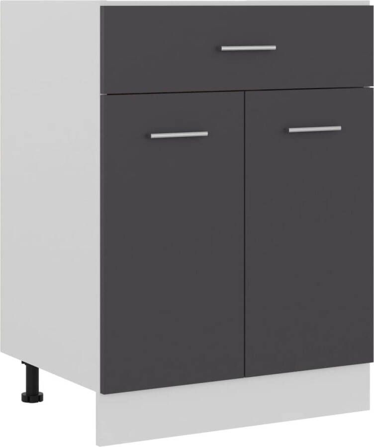 VidaXL -Onderkast-met-lade-60x46x81 5-cm-bewerkt-hout-grijs - Foto 1