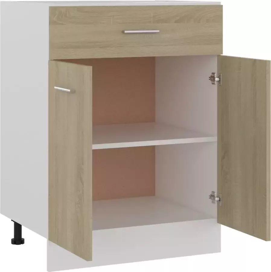 VidaXL -Onderkast-met-lade-60x46x81 5-cm-bewerkt-hout-sonoma-eikenkleur - Foto 4