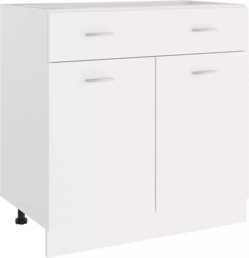 VidaXL Onderkast met lade Lyon 80x46x81 5 cm bewerkt hout wit - Foto 3