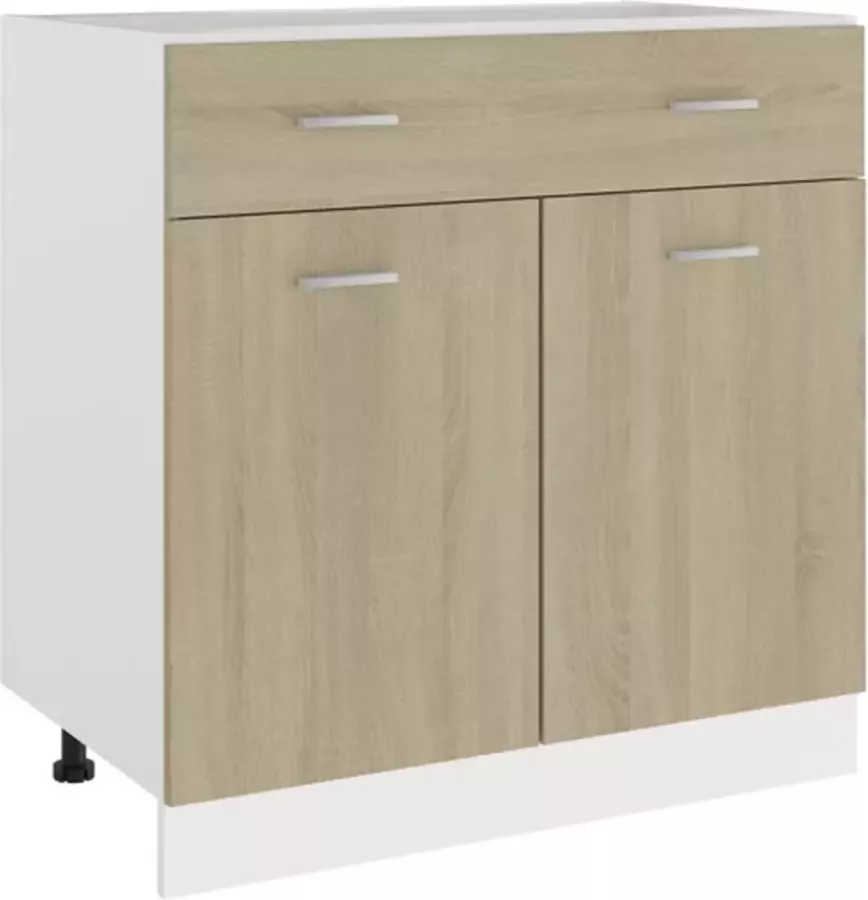 VidaXL -Onderkast-met-lade-80x46x81 5-cm-spaanplaat-sonoma-eikenkleurig - Foto 3