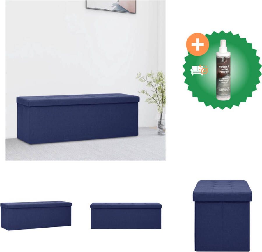 VidaXL Opbergbank Halbank 110 x 38 x 38 cm Blauw Hocker Inclusief Reiniger