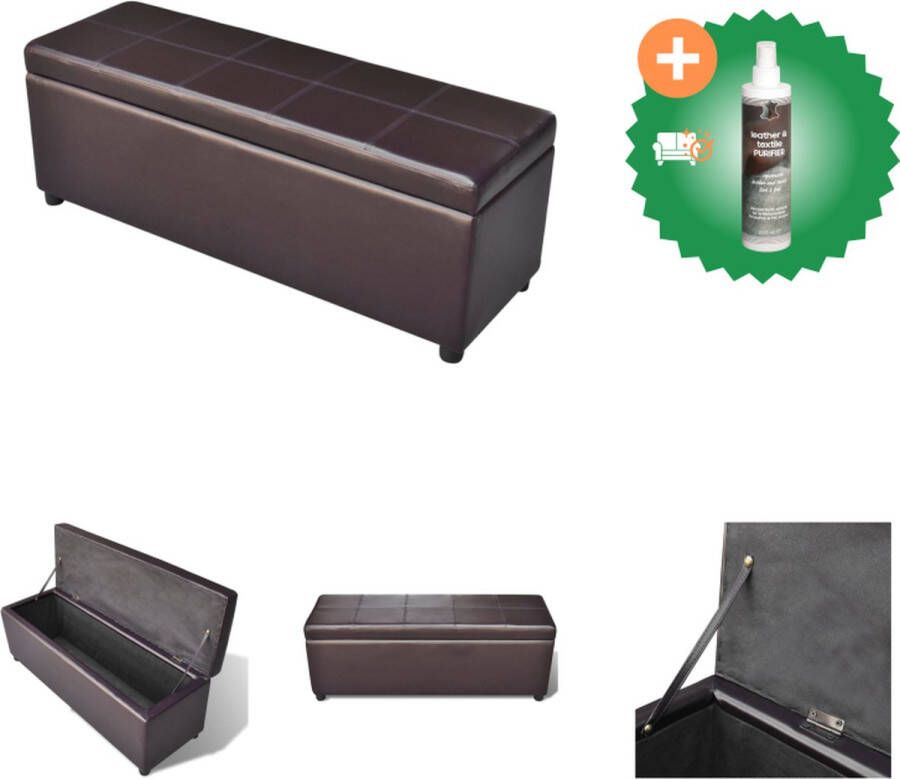 VidaXL Opbergbank Hout Bruin 116 x 39 x 44 cm (L x B x H) Met opbergruimte Hocker Inclusief Reiniger