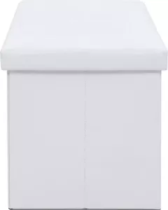 VidaXL Opbergbank inklapbaar 110x38x38 cm kunstleer wit