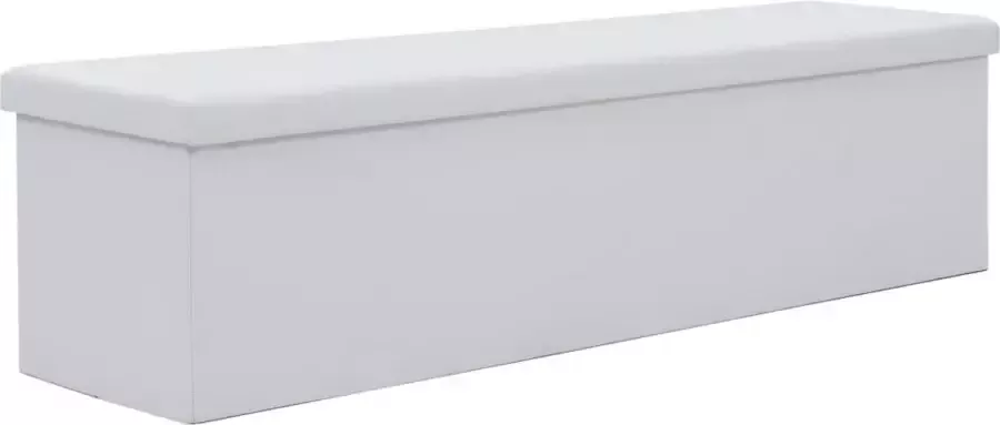 VIDAXL Opbergbank inklapbaar 150x38x38 cm kunstleer wit