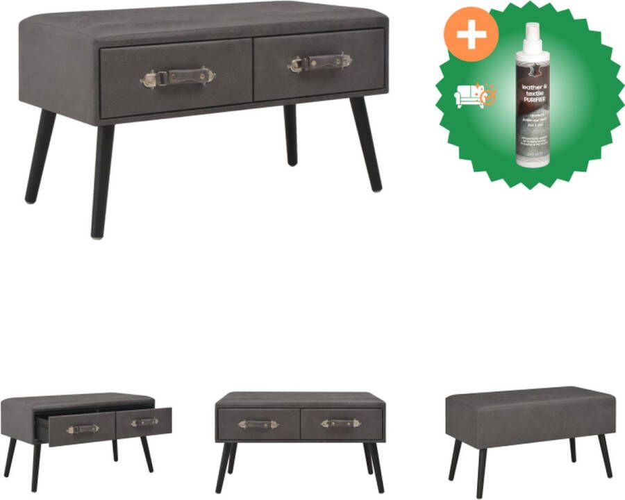 VidaXL Opbergbank Kunstleer 80 x 40 x 46 cm Grijs Hocker Inclusief Reiniger
