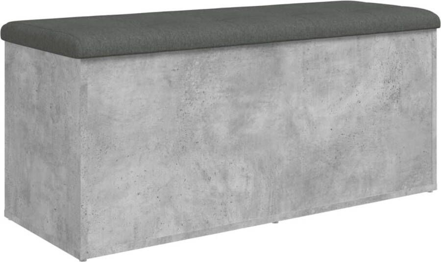 VidaXL -Opbergbankje-102x42x45-cm-bewerkt-hout-betongrijs - Foto 4